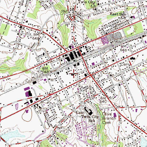 Topographic Map of Faith Lutheran Church, SC