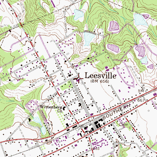 Topographic Map of First Baptist Church of Leesville, SC