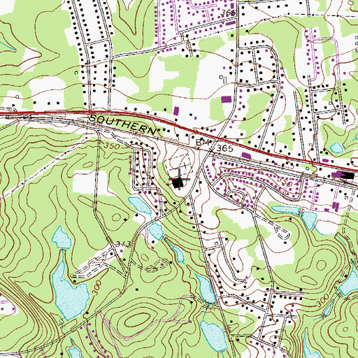 Topographic Map of Saint Davids Evangelical Lutheran Church, SC
