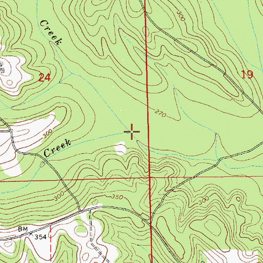 Topographic Map of Panther Creek, AL
