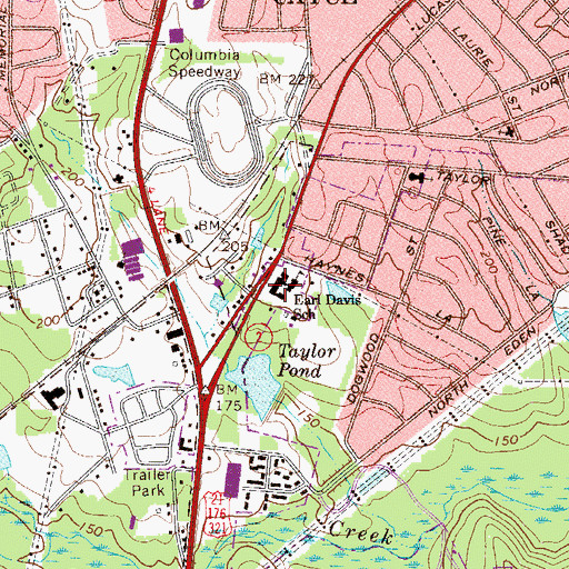 Topographic Map of Earl Davis Elementary School, SC