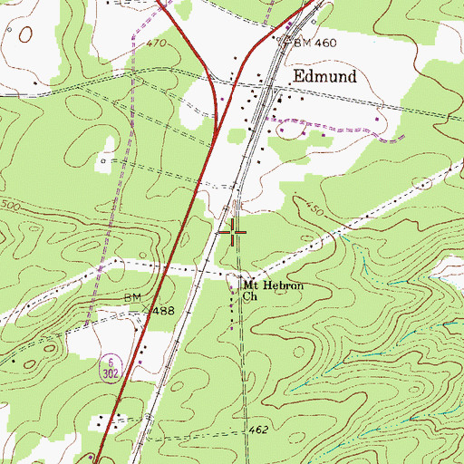 Topographic Map of Edmund School (historical), SC