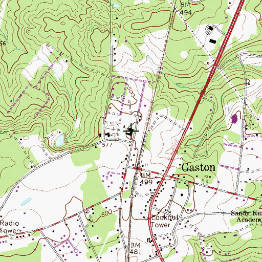 Topographic Map of Frances Mack Elementary School, SC