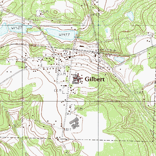 Topographic Map of Gilbert Elementary School, SC