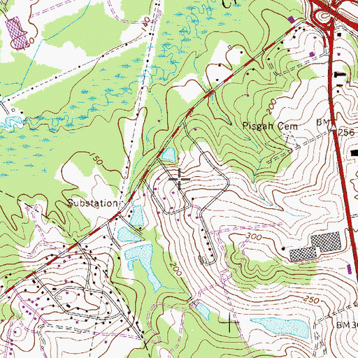Topographic Map of Grandview Estates, SC