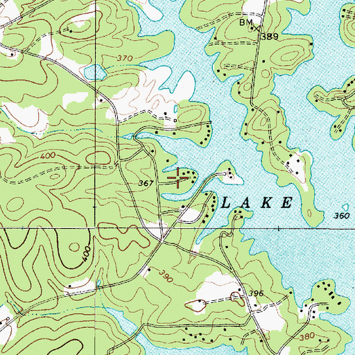 Topographic Map of Green Valley Estates, SC