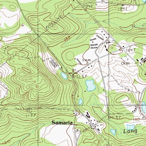 Topographic Map of Hall (historical), SC