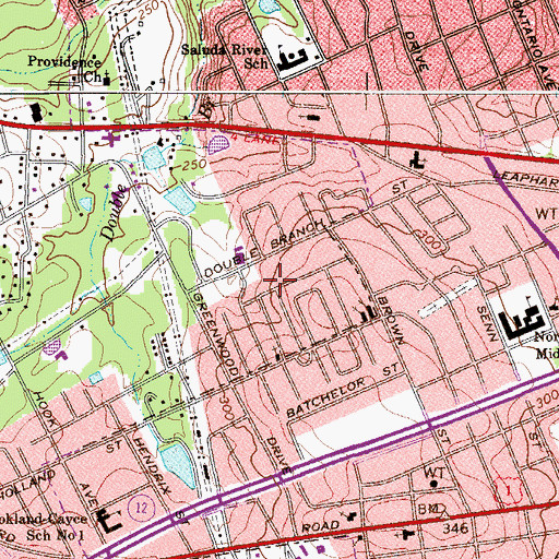 Topographic Map of Happytown, SC