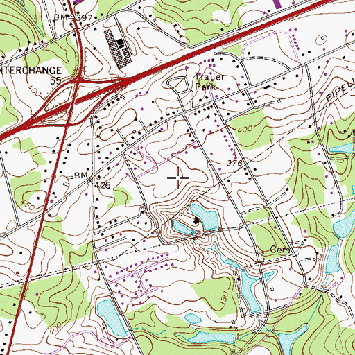 Topographic Map of Harrisburg, SC