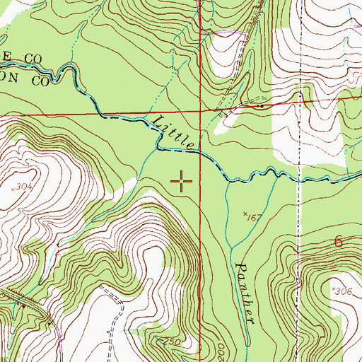 Topographic Map of Panther Creek, AL