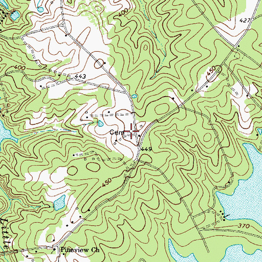 Topographic Map of Hendrix Cemetery, SC