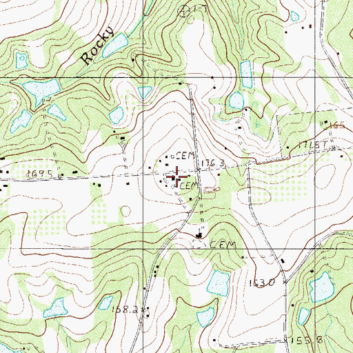 Topographic Map of Hill Top Church, SC