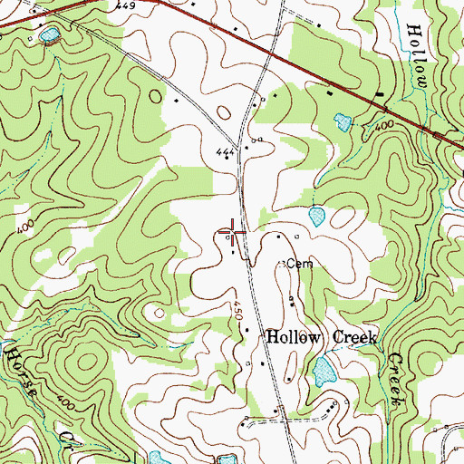 Topographic Map of Hollow Creek Community Center, SC