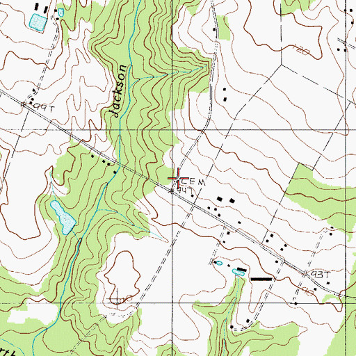 Topographic Map of Hooker Cemetery, SC