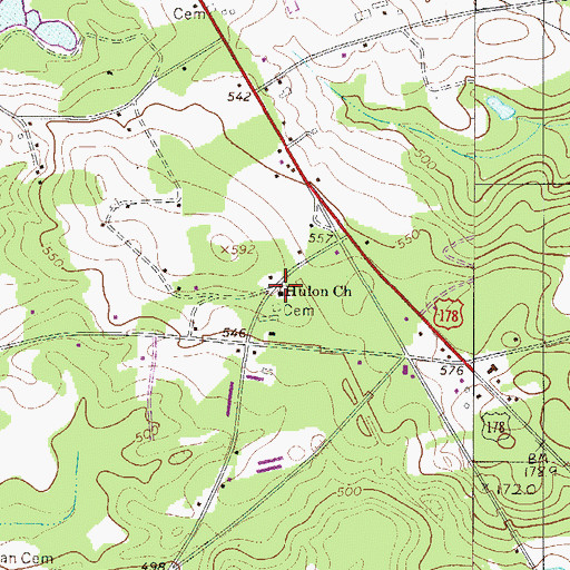 Topographic Map of Hulon School (historical), SC