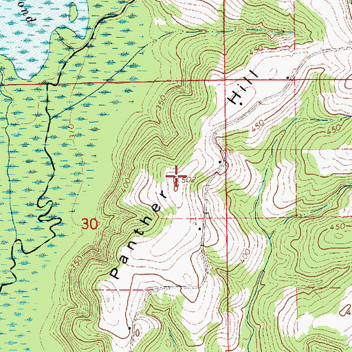 Topographic Map of Panther Hill, AL