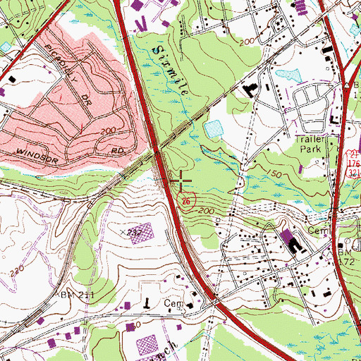 Topographic Map of Kibler Pond (historical), SC
