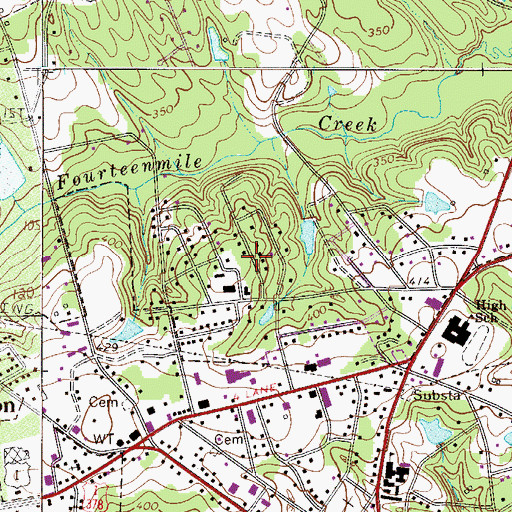Topographic Map of Lakewood, SC