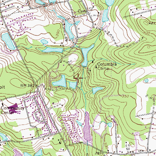 Topographic Map of Land of the Lakes, SC