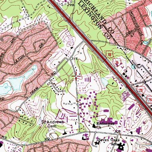 Topographic Map of Landmark, SC