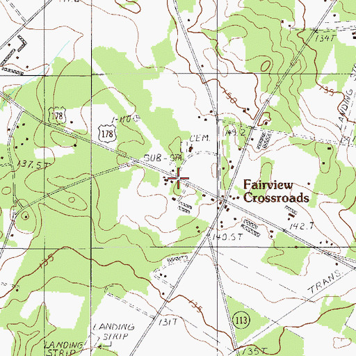 Topographic Map of Fairview School (historical), SC