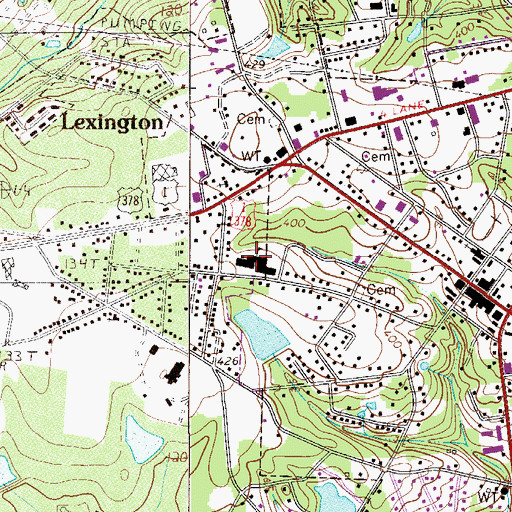 Topographic Map of Lexington Intermediate School, SC