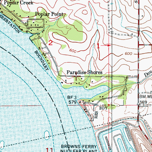 Topographic Map of Paradise Shores, AL