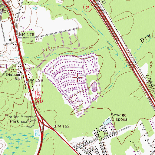 Topographic Map of Lloydswoods, SC