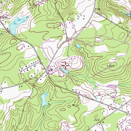 Topographic Map of Melwood, SC