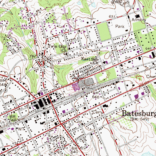 Topographic Map of Middleburg Methodist Church, SC