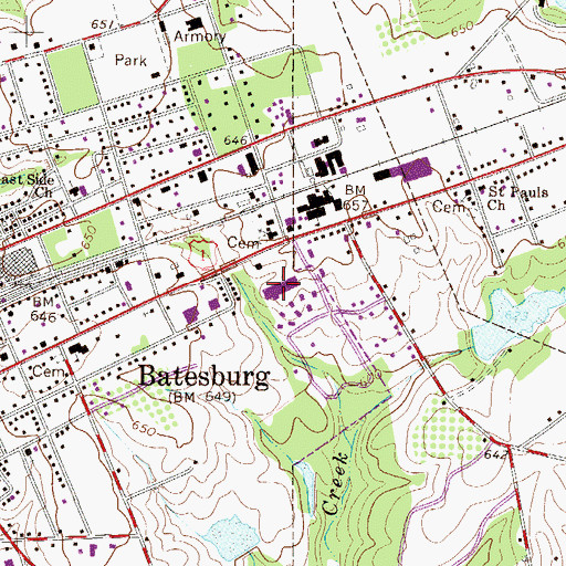 Topographic Map of Mitchell Plaza Shopping Center, SC
