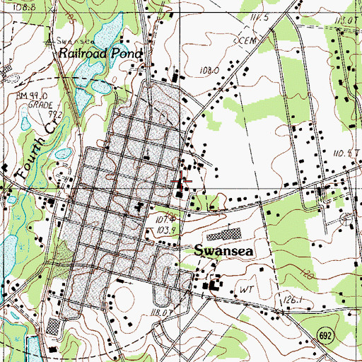 Topographic Map of Monroe Pinkney Middle School, SC