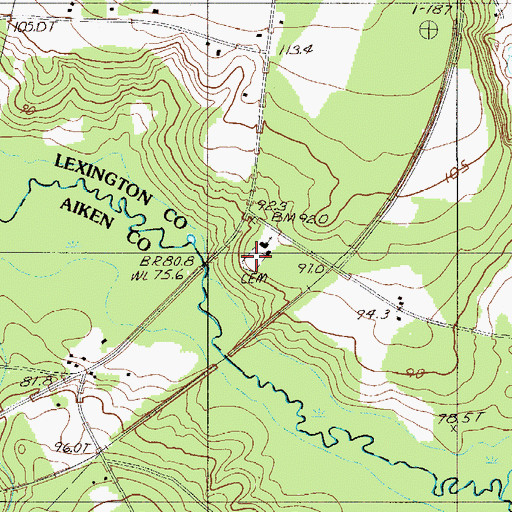 Topographic Map of Mount Herman Cemetery, SC