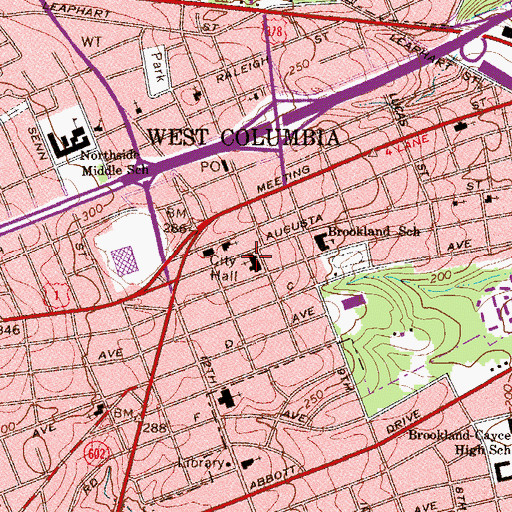 Topographic Map of Mount Tabor Lutheran Church, SC