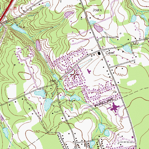 Topographic Map of Oak Crest, SC