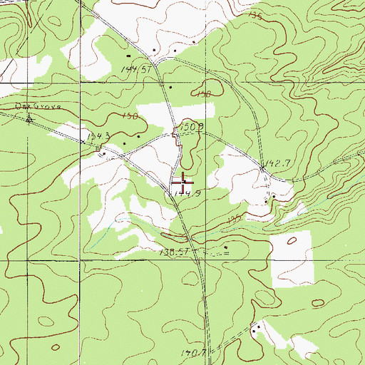 Topographic Map of Oak Grove Cemetery, SC