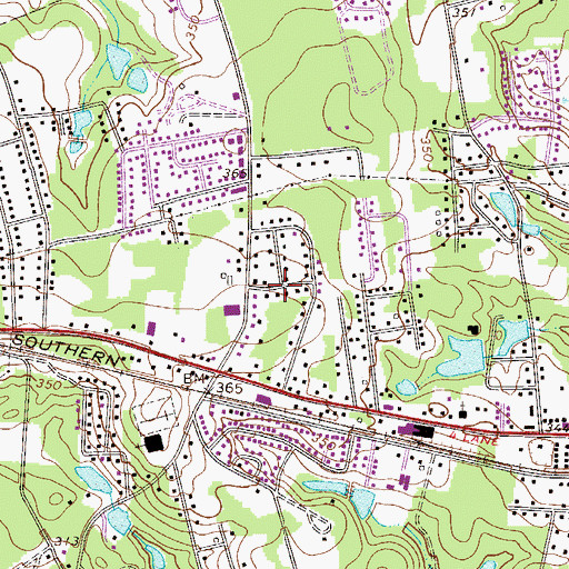 Topographic Map of Oakwood, SC