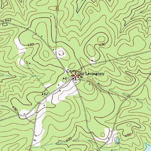Topographic Map of Old Lexington Cemetery, SC