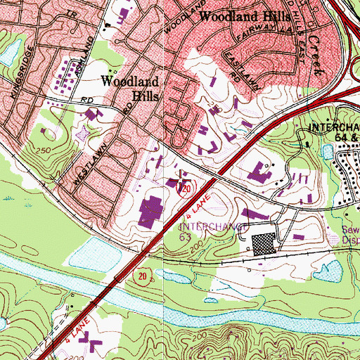 Topographic Map of Outlet Pointe Shopping Center, SC