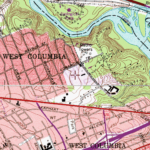 Topographic Map of Park Place West, SC