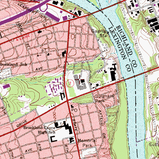 Topographic Map of Parkland Shopping Center, SC