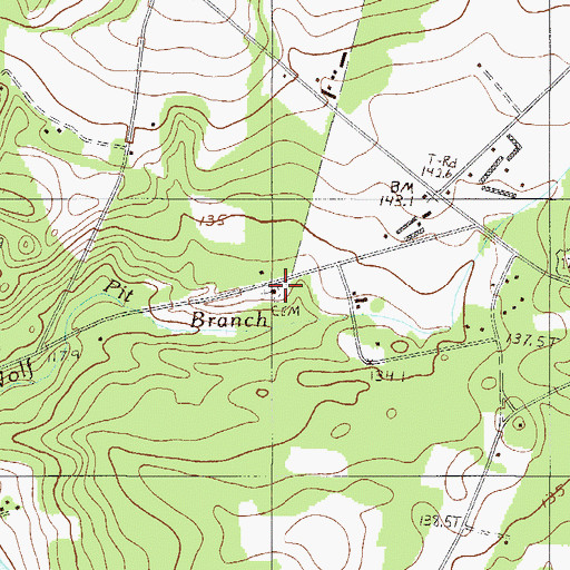 Topographic Map of Pine Grove Cemetery, SC