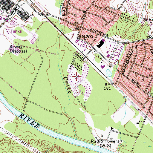 Topographic Map of Pineglen, SC