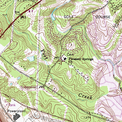 Topographic Map of Pleasant Springs School (historical), SC