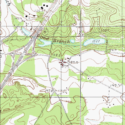Topographic Map of Pond Branch United Methodist Church, SC