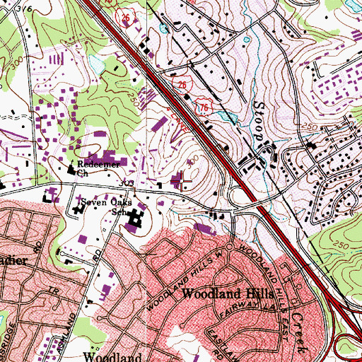 Topographic Map of Richardson Plaza Shopping Center, SC