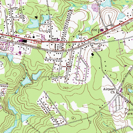 Topographic Map of Rose Gardens, SC