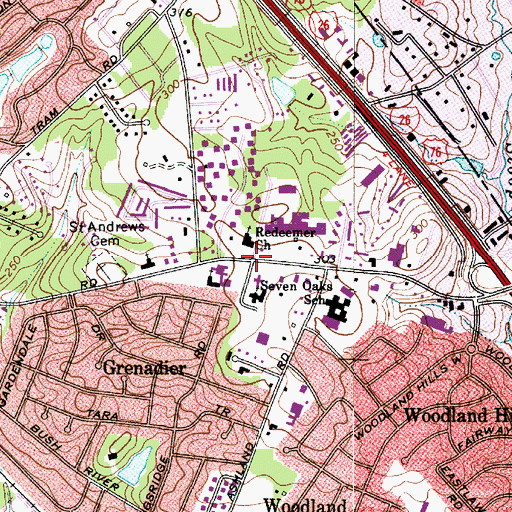 Topographic Map of Saint Andrews, SC