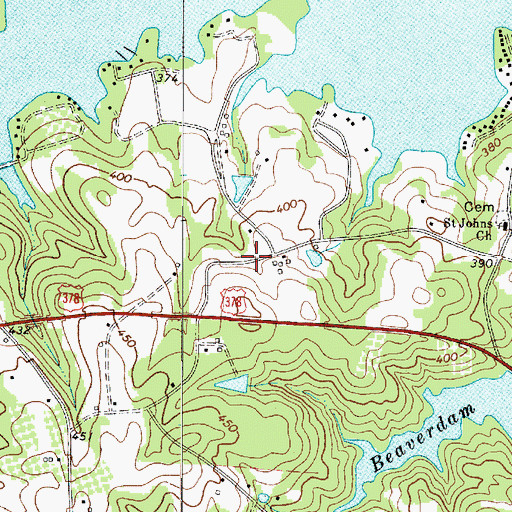 Topographic Map of Saint Johns School (historical), SC