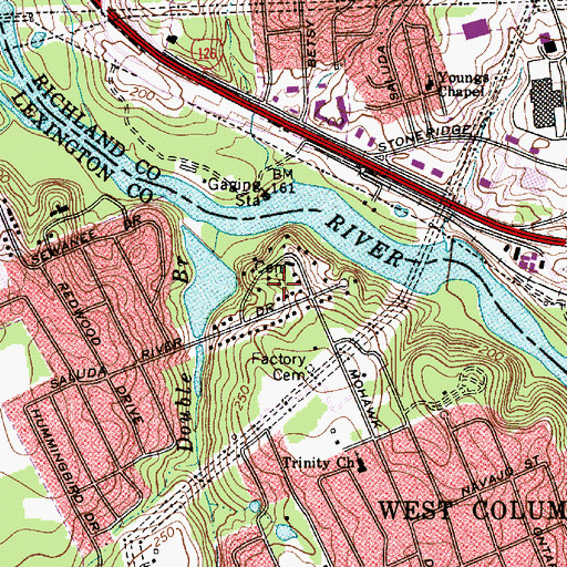 Topographic Map of Saluda Terrace, SC